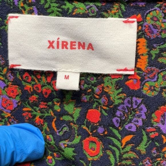 Xirena Navy Floral Garden Esme Maxi Dress with Pockets 100% Rayon size M - Picture 7 of 9